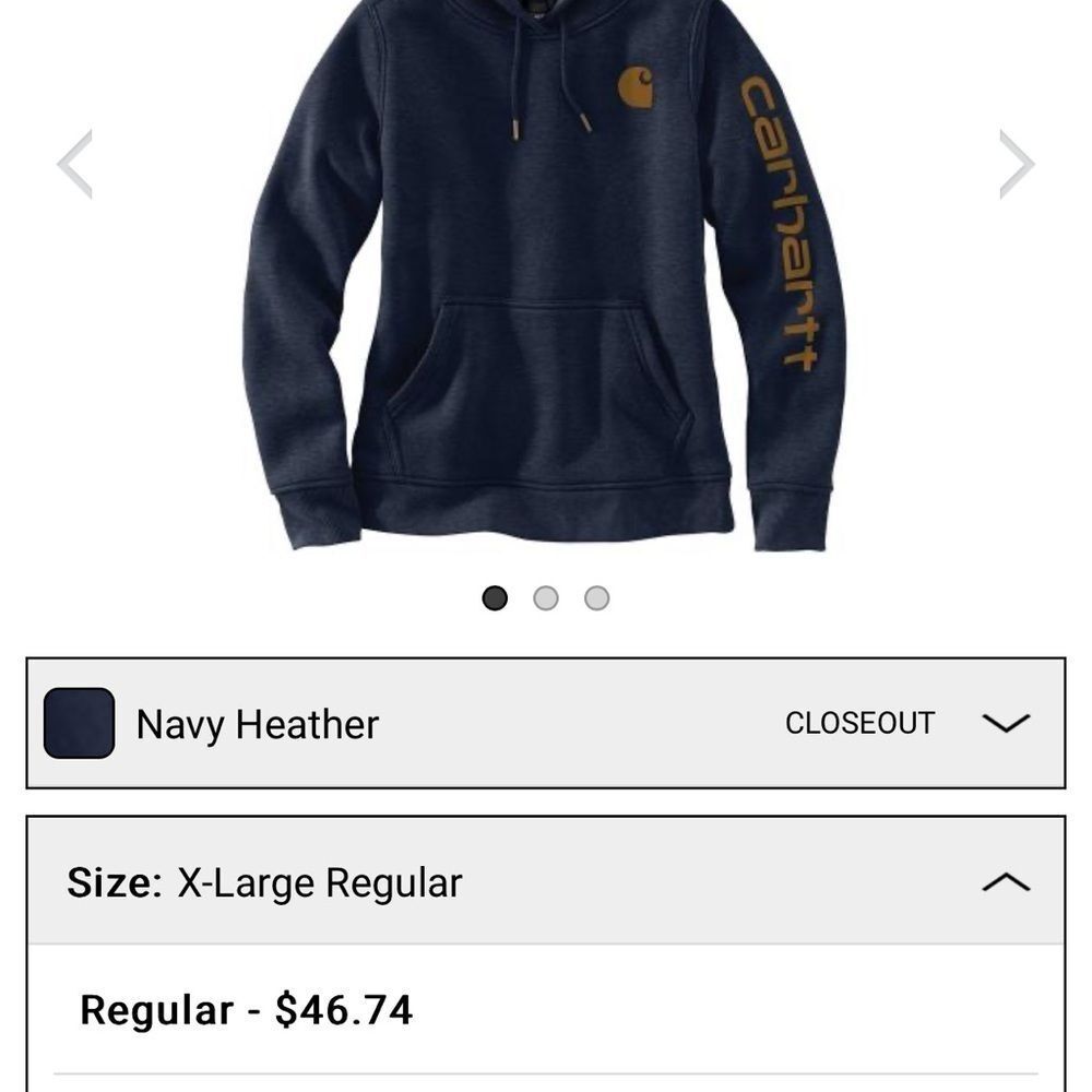 CARHARTT Women’s Navy Heather X-Large C graphic on front hoodie sweatshirt